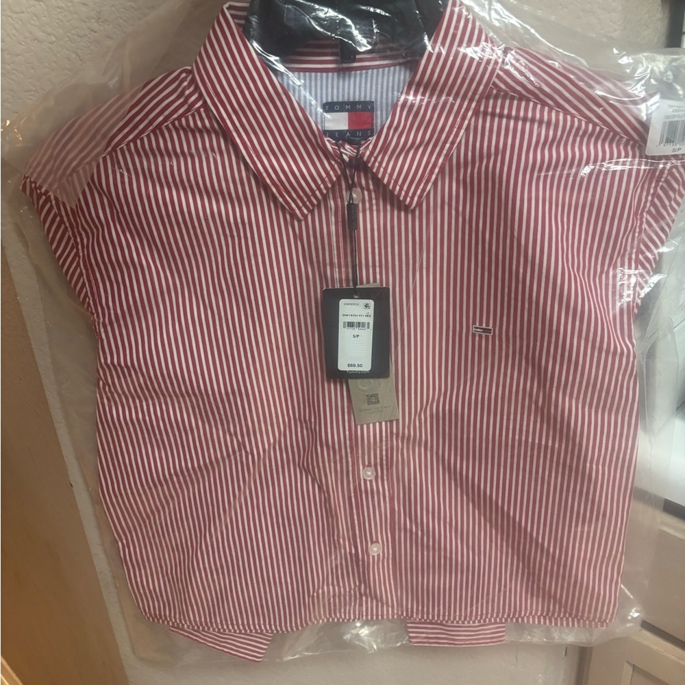Tommy Hilfiger Jeans woman’s cropped poplin shirt - Picture 5 of 9